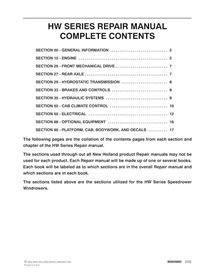 New Holland HW300, HW320, HW340 self-propelled windrower pdf repair manual  - New Holland Agriculture manuals - NH-86637556-EN