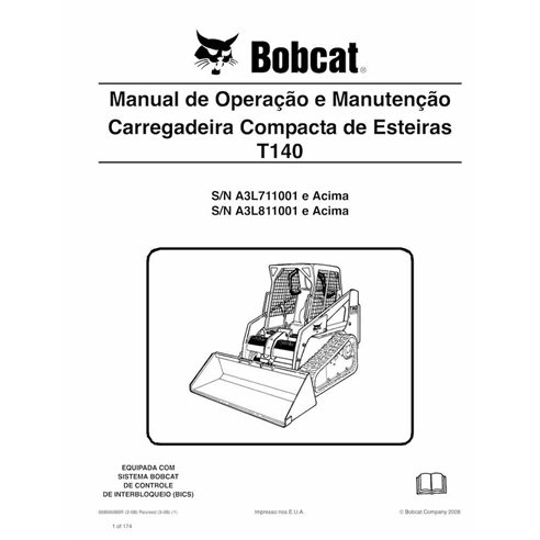 Bobcat T140 cargador compacto de orugas pdf manual de operación y mantenimiento PT - Gato montés manuales - BOBCAT-T140-69869...