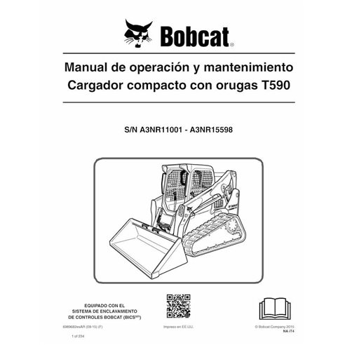 Bobcat T590 cargador compacto de orugas pdf manual de operación y mantenimiento ES - Gato montés manuales - BOBCAT-T590-69896...