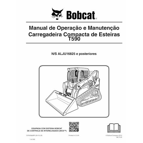 Bobcat T590 cargador compacto de orugas pdf manual de operación y mantenimiento PT - Gato montés manuales - BOBCAT-T590-72764...