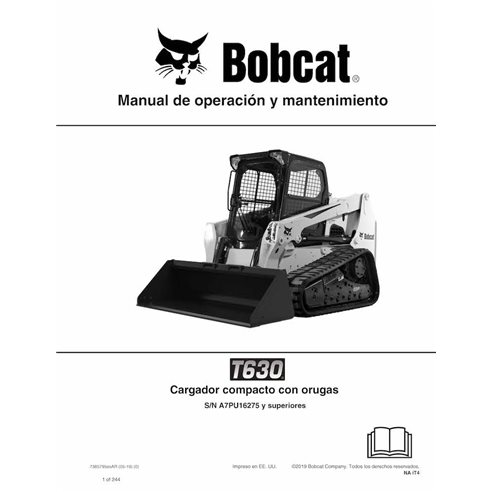 Bobcat T630 cargador compacto de orugas pdf manual de operación y mantenimiento ES - Gato montés manuales - BOBCAT-T630-73857...