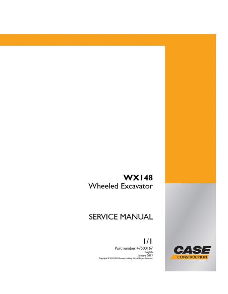 Case WX148 excavator service manual - Case manuals - CASE-47500167
