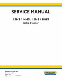 Manual de servicio del cabezal New Holland 12HS, 14HS, 16HS, 18HS - New Holand Agricultura manuales - NH-47851907-SM-EN