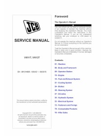 Manual de serviço em pdf do compactador JCB VM117, VM137 - JCB manuais - JCB-9813-4900