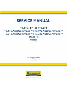 NH-47936461 New Holland T7.175, T7.190, T7.210, T7.225 AutoCommand Stage IV tractor pdf service manual