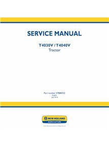 Manual de servicio en pdf del tractor New Holland T4030V, T4040V - New Holand Agricultura manuales - NH-47888352-EN