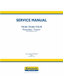 Manual de servicio en pdf del tractor New Holland T4.55, T4.65, T4.75 PowerStar - New Holand Agricultura manuales - NH-477721...