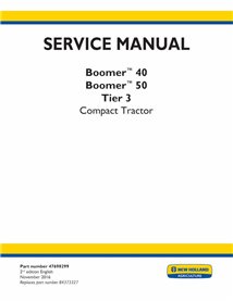 Manual de serviço em pdf do trator New Holland Boomer 40, Boomer 50 Tier 3 - New Holland Agricultura manuais - NH-47698299-EN