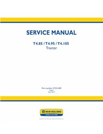 Manuel d'entretien pdf pour tracteur New Holland T4.85, T4.95, T4.105 - New Holland Agriculture manuels - NH-47531609-EN