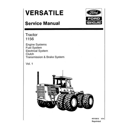 Manual de serviço em PDF digitalizado do trator New Holland Ford 1156 - New Holland Agricultura manuais - NH-40115610-EN