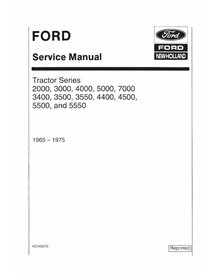 Manuel d'entretien PDF numérisé pour tracteur New Holland Ford 2000, 3000, 4000, 5000, 7000, 3400, 3500, 3550, 4400, 4500, 55...