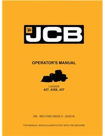 Manual do operador em pdf da carregadeira de rodas JCB 427, 435S, 437 - JCB manuais - JCB-9831-1600-5-OM-EN