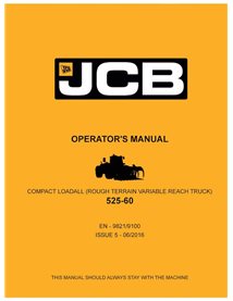 Manual do operador JCB 525-60 loadall em pdf - JCB manuais - JCB-9821-9100-5-OM-EN