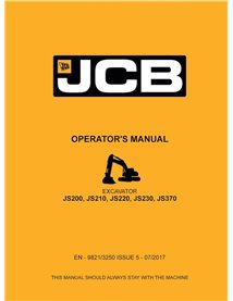 JCB-9821-3250-5-OM Manuel de l'opérateur pdf de l'excavatrice JCB JS200, JS210, JS220, JS230, JS370