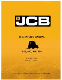 Manual do operador em pdf da empilhadeira JCB 926, 930, 940, 950 - JCB manuais - JCB-9821-7950-3-OM-EN