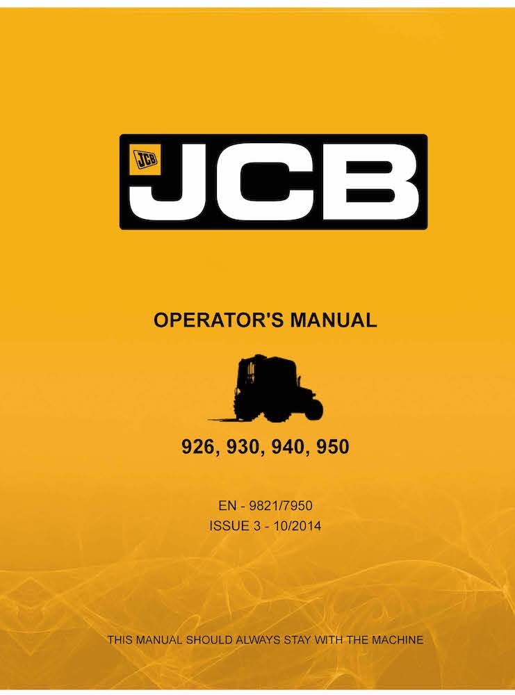 JCB 926, 930, 940, 950 forklift pdf operator