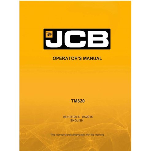 Manual do operador em pdf da carregadeira JCB TM320, TM320S e TM320WM - JCB manuais - JCB-9821-3100-6-OM-EM