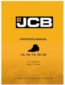 Manuel de l'opérateur pdf pour chargeuse compacte JCB 135, 155, 175, 190, 205 - JCB manuels - JCB-9831-2350-1-OM-EN