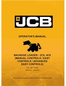 Manual do operador em pdf da retroescavadeira JCB 3CX, 4CX - JCB manuais - JCB-9811-5200-2-OM-EN