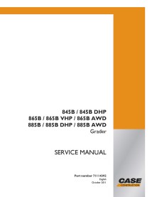 Manual de servicio de las motoniveladoras Case 845B, 865B, 885B - Case manuales