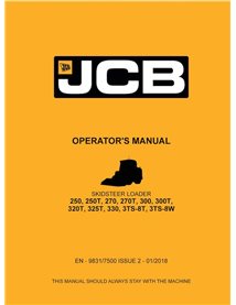 JCB 250, 250T, 270, 270T, 300, 300T, 320T, 325T, 330, 3TS-8T, 3TS-8W minicarregadeira manual do operador em pdf - JCB manuais...