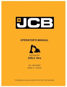 Manual do operador em pdf da escavadeira JCB 220LC Xtra - JCB manuais - JCB-9831-2050-2-OM-EN