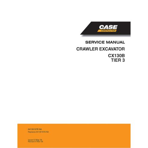 Manual de serviço da escavadeira Case CX130B Tier 3 - Case manuais