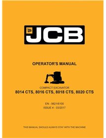 JCB 8014 CTS, 8016 CTS, 8018 CTS, 8020 CTS compact excavator pdf operator's manual  - JCB manuals - JCB-9821-6100-4-OM-EN