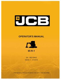 JCB 65R-1 excavator pdf operator's manual  - JCB manuals - JCB-9821-9450-3-OM-EN