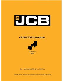 Manual do operador em pdf da carregadeira JCB 403 - JCB manuais - JCB-9831-0250-4-OM-EN