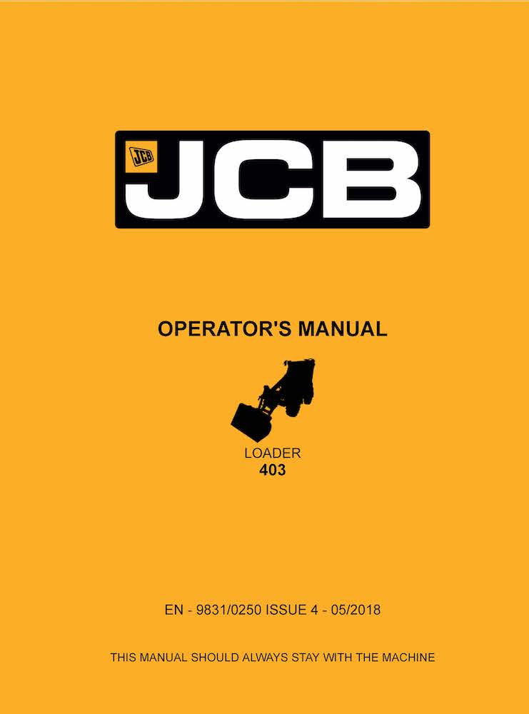 JCB 403 loader pdf operator's manual