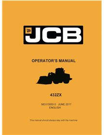 Manual do operador em pdf da carregadeira JCB 432ZX - JCB manuais - JCB-9831-3850-5-OM-EN