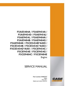 Manual de serviço do motor Case F5AE5484A - F5CE9484E - Case manuais