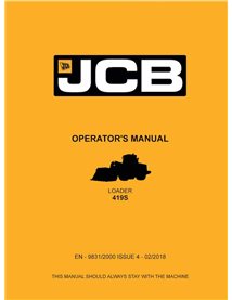 Manual do operador em pdf da carregadeira JCB 419S - JCB manuais - JCB-9831-2000-4-OM-EN