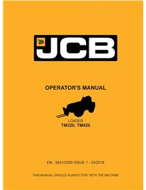 Manuel de l'opérateur pdf du chargeur JCB TM320, TM420 - JCB manuels - JCB-9831-2500-1-OM-EN