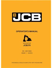 Manual do operador em pdf da escavadeira JCB JCB370 - JCB manuais - JCB-9831-3900-1-OM-EN