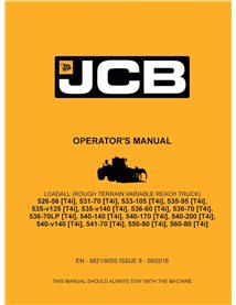 JCB 526, 531, 533, 535, 536, 540, 541, 550, 560 loadall manual del operador en pdf - JCB manuales - JCB-9821-9050-8-OM-EN