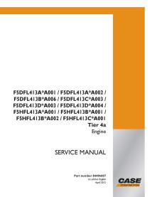 Case F5DFL413A - F5hFL413C manual de servicio del motor - Caso manuales - CASE-84496807