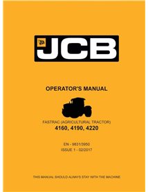 Manuel de l'opérateur pdf pour tracteur JCB FasTrac 4160, 4190, 4220 - JCB manuels - JCB-9831-3950-1-OM-EN