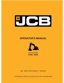 Manual do operador em pdf da escavadeira JCB 210X, 220X - JCB manuais - JCB-9831-3750-3-OM-EN