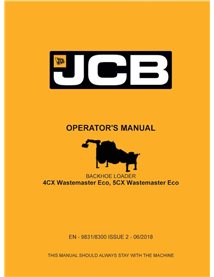 JCB 4CX, 5CX Wastemaster Eco backhoe loader pdf operator's manual  - JCB manuals - JCB-9831-8300-2-OM-EN