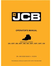 Manuel de l'opérateur pdf pour chargeuse compacte JCB 225, 225T, 260, 260T, 280, 300, 300T, 320T, 325T, 330 - JCB manuels - J...