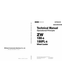 Manual técnico do princípio operacional da carregadeira de rodas Hitachi ZW180-6, ZW180PL-6 em pdf - Hitachi manuais - HITACH...