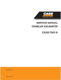 Manuel d'entretien de la pelle Case CX330 Tier 3 - Cas manuels - CASE-87565293