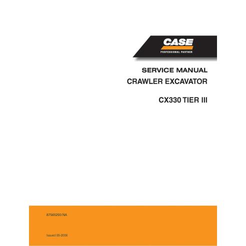 Manual de serviço da escavadeira Case CX330 Tier 3 - Case manuais