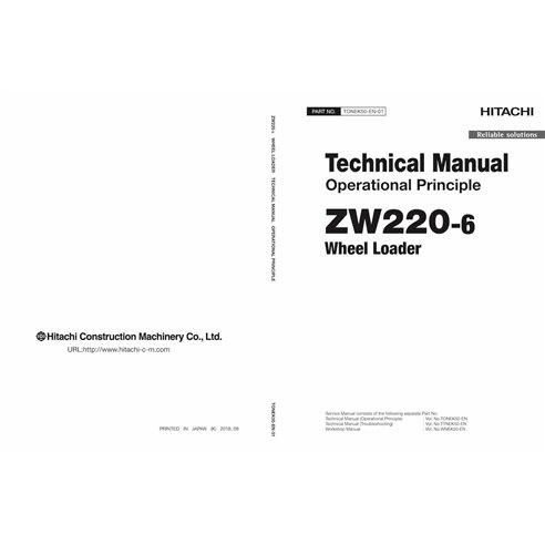 HITACHI-TONEK50-01 Hitachi ZW220-6 wheel loader pdf operational principle technical manual