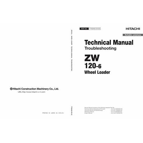 HITACHI-TTNSA60-00 Manuel technique de dépannage pdf de la chargeuse sur pneus Hitachi ZW120-6