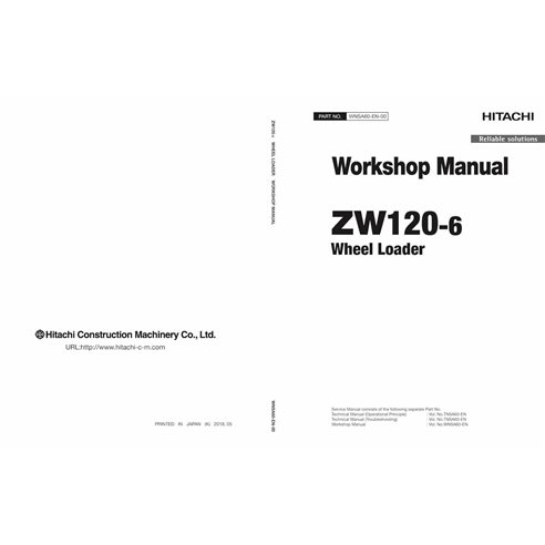 Manuel d'atelier pdf de la chargeuse sur pneus Hitachi ZW120-6 - Hitachi manuels - HITACHI-WNSA60-EN-00