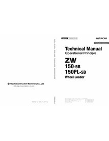 Manual técnico do princípio operacional em pdf da carregadeira de rodas Hitachi ZW150-5B, ZW150PL-5B - Hitachi manuais - HITA...