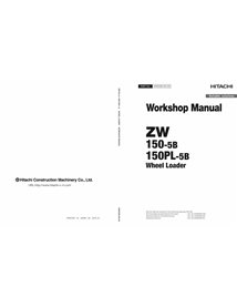 Hitachi ZW150-5B, ZW150PL-5B wheel loader pdf workshop manual  - Hitachi manuals - HITACHI-WNDG90-EN-00